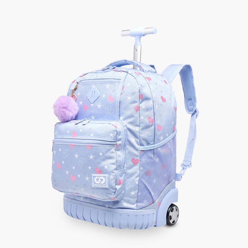 sami_studio Heart Print Trolley Backpack for Girls - Image 3
